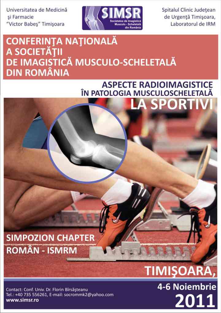 SIMSR 2011 - ASPECTE RADIOIMAGISTICE IN PATOLOGIA MUSCULOSCHELETALA LA SPORTIVI